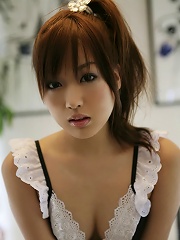 Adorable gravure idol shows off her perky naked tits and body